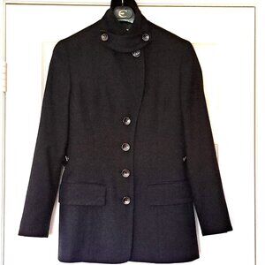 Gianfranco Ferré Italy Jacket Skirt Suit Military Style Gray Wool VTG Sz EU38/40